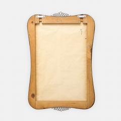 Gio Ponti Midcentury Italian Brass Wall Mirror Scroll Top Bottom in Style of Gio Ponti - 4479419