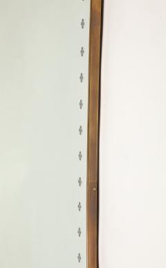 Gio Ponti Midcentury Italian Modernist Large Etched Glass Brass Mirror - 4219094