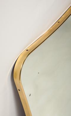 Gio Ponti Midcentury Italian Modernist Large Shaped Brass Wall Mirror - 4398712