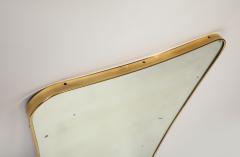 Gio Ponti Midcentury Italian Modernist Large Shaped Brass Wall Mirror - 4398713