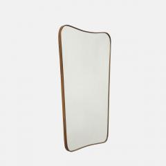 Gio Ponti Midcentury Italian Modernist Large Shaped Brass Wall Mirror Style of Gio Ponti - 4454037