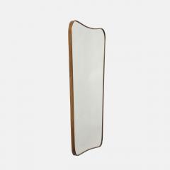 Gio Ponti Midcentury Italian Modernist Large Shaped Brass Wall Mirror Style of Gio Ponti - 4454038