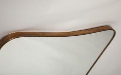 Gio Ponti Midcentury Italian Modernist Large Shaped Brass Wall Mirror Style of Gio Ponti - 4454042