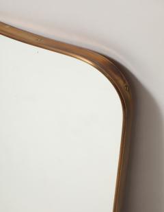 Gio Ponti Midcentury Italian Modernist Large Shaped Brass Wall Mirror Style of Gio Ponti - 4454043