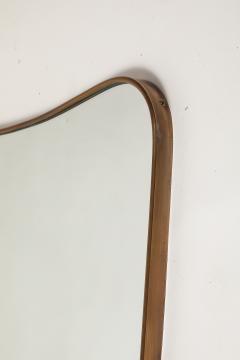Gio Ponti Midcentury Italian Modernist Large Shaped Brass Wall Mirror Style of Gio Ponti - 4454044