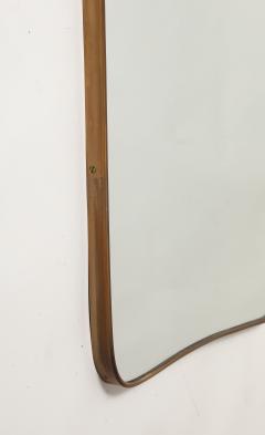 Gio Ponti Midcentury Italian Modernist Large Shaped Brass Wall Mirror Style of Gio Ponti - 4454046