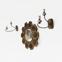 Gio Ponti Old World Elegance Sculptural Italian Wall Sconce Pair Style of Gio Ponti 1950s - 2544644
