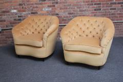 Gio Ponti Pair Gio Ponti for Casa E Giardino Velvet and Ebonized Walnut Club Chairs - 3019091
