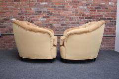 Gio Ponti Pair Gio Ponti for Casa E Giardino Velvet and Ebonized Walnut Club Chairs - 3019096
