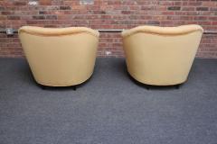 Gio Ponti Pair Gio Ponti for Casa E Giardino Velvet and Ebonized Walnut Club Chairs - 3019099