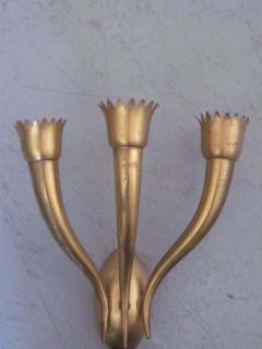 Gio Ponti Pair Italian Mid Century Modern Neoclassical Wall Sconce Attributed to Gio Ponti - 1782014