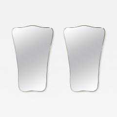 Gio Ponti Pair Of Italian Modern Gio Ponti Inspired Brass Mirrors - 4327664
