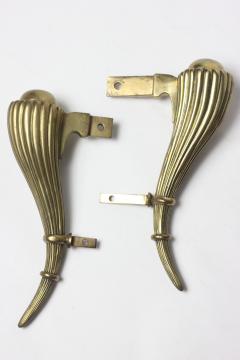 Gio Ponti Pair of Bronze Cornucopia Door Handles by Fontana Arte 1935 Italy - 3642790