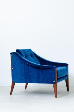 Gio Ponti Pair of Dezza model 24 armchairs with velvet upholstery  - 2776718