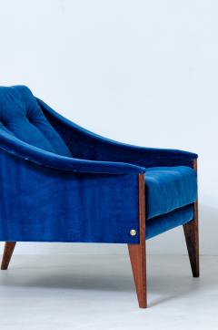 Gio Ponti Pair of Dezza model 24 armchairs with velvet upholstery  - 2776720