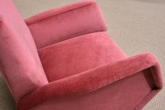 Gio Ponti Pair of Gio Ponti Armchairs in Coral Red Velvet and Beech Asko Finland 1957 - 3966627