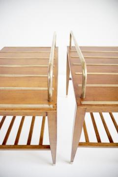 Gio Ponti Pair of Gio Ponti Walnut Side Tables Luggage Racks for Hotel Royal Naples 1955 - 4227786