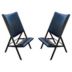Gio Ponti Pair of Gio Ponti for Walter Ponti Gabriella Folding Chairs Model D 270 2 Black - 3041572