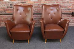 Gio Ponti Pair of Isa Bergamo Sculptural Petite Club Chairs Attributed to Gio Ponti - 3534588