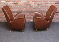 Gio Ponti Pair of Isa Bergamo Sculptural Petite Club Chairs Attributed to Gio Ponti - 3534589