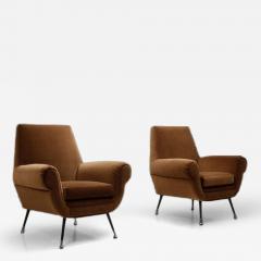 Gio Ponti Pair of Italian Armchairs in the manner of Gigi Radice Italy ca 1960s - 4514496