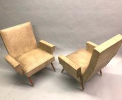 Gio Ponti Pair of Italian Futurist Mid Century Modern Lounge Chairs Giacomo Balla - 1604267