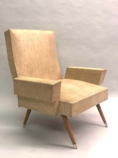 Gio Ponti Pair of Italian Futurist Mid Century Modern Lounge Chairs Giacomo Balla - 1604268