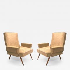 Gio Ponti Pair of Italian Futurist Mid Century Modern Lounge Chairs Giacomo Balla - 1605546