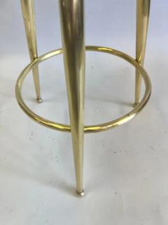 Gio Ponti Pair of Italian Mid Century Modern Brass Bar Stools by Gio Ponti - 3554837