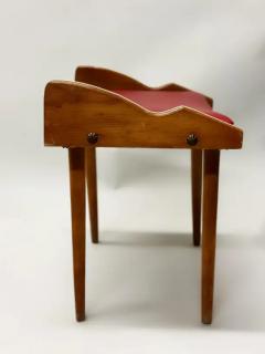 Gio Ponti Pair of Italian Mid Century Modern Wood Benches Stools Attributed to Gio Ponti - 4112237