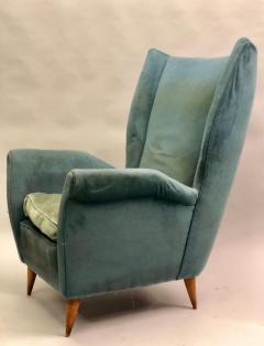 Gio Ponti Pair of Italian Midcentury Hi Back Lounge Chairs Armchairs by Gio Ponti 1955 - 1696142