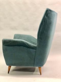 Gio Ponti Pair of Italian Midcentury Hi Back Lounge Chairs Armchairs by Gio Ponti 1955 - 1696144