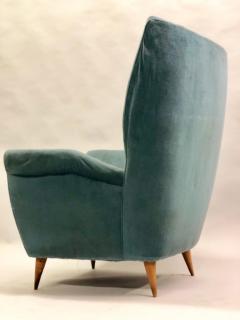 Gio Ponti Pair of Italian Midcentury Hi Back Lounge Chairs Armchairs by Gio Ponti 1955 - 1696145