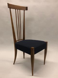 Gio Ponti Pair of Italian Midcentury Modern Walnut Side Chairs Circle of Gio Ponti - 1696102