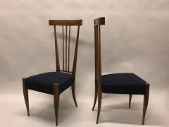 Gio Ponti Pair of Italian Midcentury Modern Walnut Side Chairs Circle of Gio Ponti - 1696106