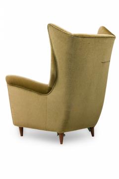 Gio Ponti Pair of Italian Modern Gold Velvet Upholstered Lounge Armchairs - 4274768