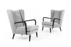 Gio Ponti Pair of Italian Wingback Chairs in the Style of Gio Ponti - 319530