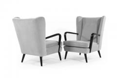 Gio Ponti Pair of Italian Wingback Chairs in the Style of Gio Ponti - 319531
