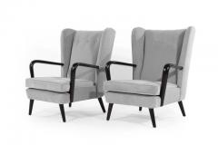 Gio Ponti Pair of Italian Wingback Chairs in the Style of Gio Ponti - 319532