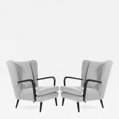 Gio Ponti Pair of Italian Wingback Chairs in the Style of Gio Ponti - 320565