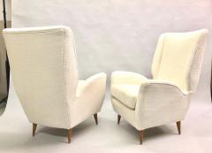 Gio Ponti Pair of Italian Wingback Lounge Chairs Armchairs by Gio Ponti Model 512 - 1630261