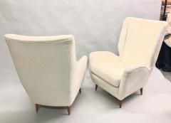 Gio Ponti Pair of Italian Wingback Lounge Chairs Armchairs by Gio Ponti Model 512 - 1630263