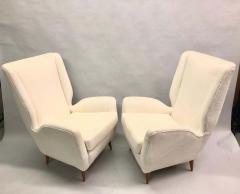 Gio Ponti Pair of Italian Wingback Lounge Chairs Armchairs by Gio Ponti Model 512 - 1630266