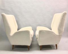 Gio Ponti Pair of Italian Wingback Lounge Chairs Armchairs by Gio Ponti Model 512 - 1630267