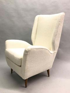 Gio Ponti Pair of Italian Wingback Lounge Chairs Armchairs by Gio Ponti Model 512 - 1630269