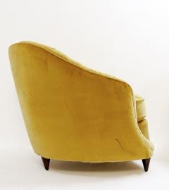 Gio Ponti Pair of Italian Yellow Velvet Armchairs by Gio Ponti - 3216142