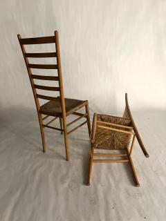 Gio Ponti Pair of Laddrback Chairs after Gio Ponti - 3914195