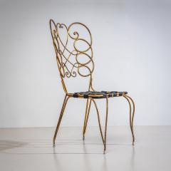 Gio Ponti Pair of Metal Side Chairs by Gio Ponti for Casa e Giardino Italy 1950s - 4712940