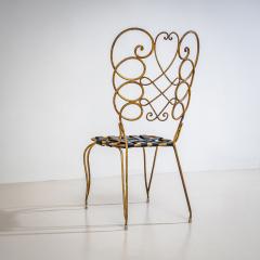 Gio Ponti Pair of Metal Side Chairs by Gio Ponti for Casa e Giardino Italy 1950s - 4712943