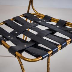 Gio Ponti Pair of Metal Side Chairs by Gio Ponti for Casa e Giardino Italy 1950s - 4712945